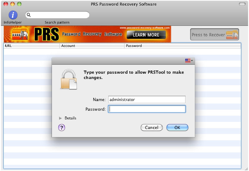 PRS Password Recovery Software for MAC