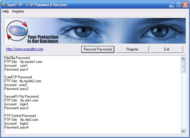 SpotFTP - Ftp Password Recovery.